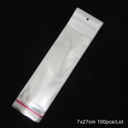 100Pcs 5x10.5cm-8x27cm Opp Bag Self Adhesive Clear Transparent Plastic Storage Bag With Hang Hole Jewelry Gift Packaging Pouches