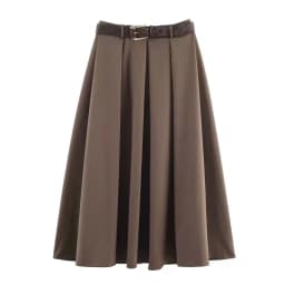 Casual Cowl Ne Cape Sle Midi Skirt with Belt High Waist Polyester Fiber Ladies Casual Faion Summer Collection