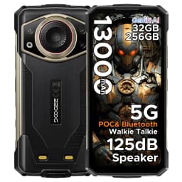 DOOGEE Fire 7 Ultra 5G Rugged Phone POC Walkie Talkie Mobile Phone 13000mAh Battery 32GB RAM (8+24) 256GB ROM Dimensity 6300 NFC