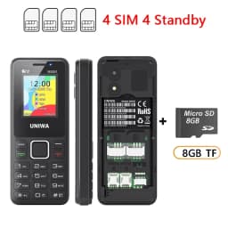 UNIWA MS001 2G Feature Phone 1.77” 4 SIM Standby GSM S 1800mAh Battery Type-C Charging Port Senior Senior-friendly Mobile Phones