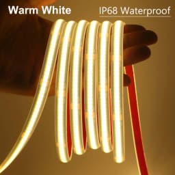 12V 24V IP68 COB LED Strip Black PCB 1m-20m 320LEDs/m COB Light High Density RA90 Cool Nature Warm White Waterproof Outdoor Lamp