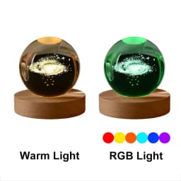 GGbingo 6cm Bedside Lamp Solar Theme Cosmos Series Crystal Ball Night Lights Milky Way Moon for Desk Creative Gift RGB