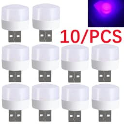 10 pcs RGB USB LED Night Light Super Bright Eye Protection LED Plug Lamp Computer Mobile Power Charging USB Small USB Book Light