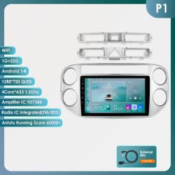 9'' AI Intelligent System Car Radio for VW Volkswagen Tiguan 1 NF GPS Wireless CarPlay Android Auto 4G 2 Din 2din Autoradio WIFI
