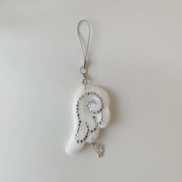 INS Style Retro Fabric Star Chain Wing Pendant Keychain Y2K Angel Mobile Phone Chain Bags Ornament Decoration Accessories Gifts