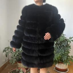 NEW 4in1 Real Fox Fur Long Coat Winter Coat for Women Jackets Vest Winter Outerwear Women Fox Fur Coat High Quality Fur Clothes
