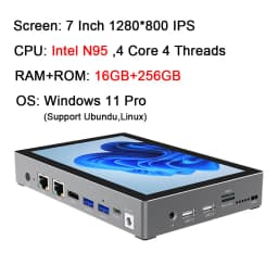 HIGOLEPC Mini PC 12th Gen N95 16GB RAM 256GB ROM,4G Data Mini PC with Screen Dual 2.5GbE LAN Full-Functional USB-C Mini Computer