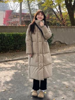 Trendy Women's Winter Jacket Durable Cotton down Coat Mid-Length Bread Style College Fashion Outerwear Korean Straight Cut