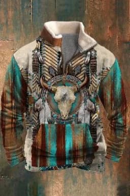 Spring Autumn New Men Wool Collar Half-zipper Hoodies Sweatshirts Print Casual European American Trend Jacket Long-sleeved Tops