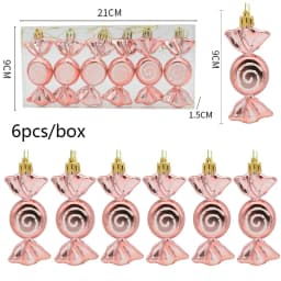 6pcs/box Candy Crutch Icicle Christmas Tree DIY Ornaments New Year Xmas Gifts Christmas Ball Decoration for Home Navidad