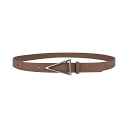 2023 New Wide Belt Women's BV True Cowhide Triangle Smooth Buckle Belt Minimalist INS Style Suit Dress Belt