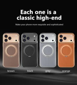 Leather Case for iPhone 15 14 13 18 Pro Max 12 16 Plus Magnetic Wireless Metal Ring Charging Solid Color 17 Air Cover Case