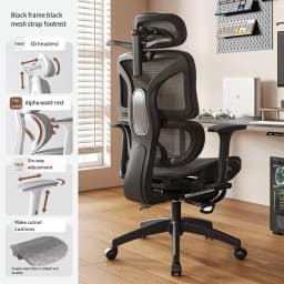 3D Lumbar Support Swivel Desk Adjustable Seat Christmas Office Ergonomic Chair Mesh Liftable E-sports Aluminium Foot Gaming