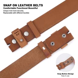 Retro 3.8cm Width Top Layer Cowhide Belt Without Buckle Comfortable Durable High-quality No Buckle Belt For Men Daily Use