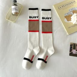 Socks Women's High Tube Calf Knee-length Socks Retro Illustration Art Abstract Street Autumn and Winter Cotton Socks High Sock