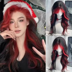 OLACARE Long Body Wave Black Brown Purple Cosplay Wigs Heat Resistant Synthetic Wigs Middle Part Natural Lolita LM Wigs Women