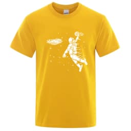 Summer Men T-shirt High Quality Blend Cotton Funny Astronaut Print Casual Loose Cool Men Casual Loose O-neck Men Tshirt Tee Top