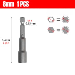 1/4 Hex Shank Magnetic Socket Wrench Bits 6-19mm Hex Nut Driver Sleeve for Electric Drill Screwdriver Impact Driver Repair Tools