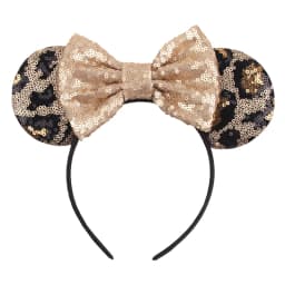 Cute Women Mouse Ears Leopard Print Headbands for Girls Baby Women Sequins 5"Bows Hair Accessories Adults Hairbands Kids Gift