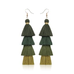 Boho 4 Layered Tassel Drop Earrings For Women Ethnic Long Fringe Statement Dangle Earring Girls Trendy Jewelry Gift