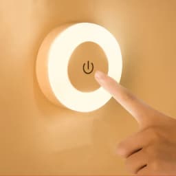 HOMEFISH LED Touch Sensor Night Light USB Rechargeable Magnetic Wall Light Portable Round Lamp for Bedroom Aisle Room