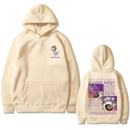 Kanye West Graduation Bear Double Sided Printed Hoodie Men Women Fashion Hip Hop Cool Sweatshirts Unisex Fleece Cotton Hoodies