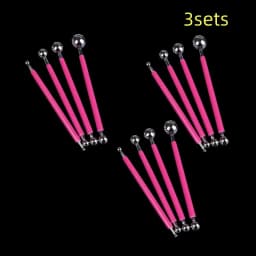 Pottery Dots Sculpture Tool Stainless Steel Polymer Clay Shape Pen Metal Ball Clay Carving DIY Ceramics Decorating Tools