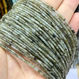 Natural Stone Beads 2x4mm Hematite Agate Jasper Crystal Cylinder Tube Loose Spacer Bead for Jewelry Making Diy Bracelet Necklace