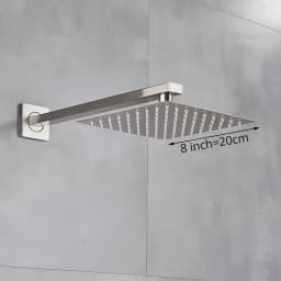 Rainfall Shower Head 8"/10"/12" Square Bathroom Ultrathin Rain Top Shower Head with Shower Arm Faucet Accessories Wall Mounted