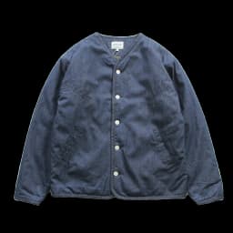Retro Japanese Style Thick Cotton Jacket V-Neck Denim Layering Outerwear Youth Loose Fit Polyester Short Sleeve Regular Length