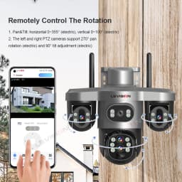 LS VISION 20MP 10X Optical Zoom 4G Solar Camera Outdoor WiFi Three Screen 3PTZ 360° Auto Tracking Security CCTV Camera V380 Pro