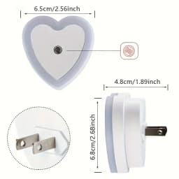 LED Mini Night Light EU/US Plug Light Sensor Heart Shape Nights Lamp For Kid's Room Bedroom Bedside Aisle Corridor 110V 240V