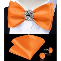 Classic White Selr-tie Bowtie with Ring Pocket Square Cufflinks Set Fashion Solid Men's Bow Tie for Wedding Groom Business Knots