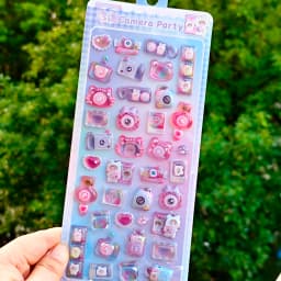 Cartoon Camera Bear Cup Party Drop 3D Relief Stickers Scrapbooking DIY Journaling Stationery Diary Decor School Cute Stickers