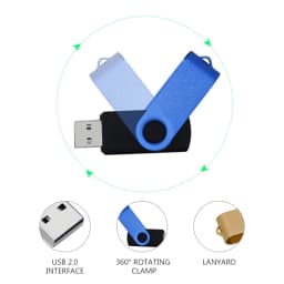 USB 32GB Flash Drive 16GB Memory Stick Metal Jump Drive Swivel Pendrive Portable 64 128 GB Cle USB 2.0 Pen Drives