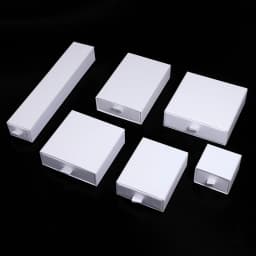 White Creative Paper Drawer Jewelry Packaging Box Necklace Rings Bracelet Organizer Display Stand Gift With Ribbon Rope Sponge