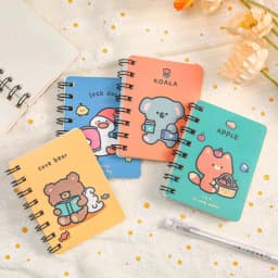 A7 Small Coil Book Travelers Notebook Kawaii Cartoon Students with Mini Blank Notebook Study Office Pocket Notepad