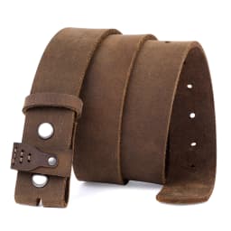 Retro Genuine Leather Men's Belt, Vintage Top Layer Leather No Buckle Belts, Adjustable Fit for Casual & Vintage Style