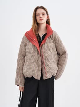 FSLE Double-sided Reversible Standing Collar Down Coat Women Crafted with Premium 90% White Duck Down Winter 2025 New Arrival