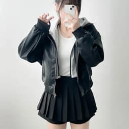 Women's Casual Chic Loose Patchwork Hoodie Jacket Autumn Winter Leather Coat Top Long Sleeve Short Length Other Material 100%