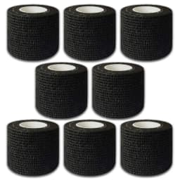 48/24/3PCS Black Tattoo Grip Cover Wraps Self-Adhesive Elastic Bandage Tape Breathable Strong Sports Tape Athletic Bandage Rolls