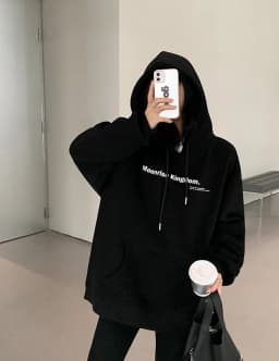 Oversize Black Hoodie Women's Spring Autumn Style 2026 New Popular Loose Outerwear Korean Lazy Thickened Long Sleeve