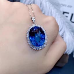 Big Bling Water Drop Pendant Real 925 Sterling Silver Long Chain Necklace for Women Fashion Jewelry Cute Statement Necklace