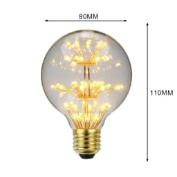TIANFAN Vintage Led Bulb Starry Firework Edison Bulb 3W AC85-265V E27 Transparent Glass Warmth Glow Decorative Light Bulb