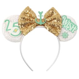 Cartoon Cute Mouse Ears 25th Anniversary Commemoration DIY Mouse Ears Magic Cruise Sparkle Bow DIY Headwear Adults Hairbands