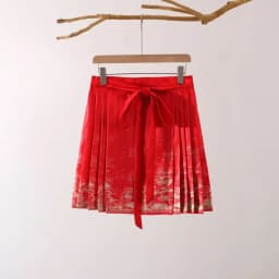 Chinese Style Improved Ming Dynasty Exquisite Printed Horse-face Skirt Women High Waist All-match Pleated Mini Horse-face Skirt
