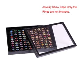 100 Slots Rings Display Stand Storage Box Ring Box Jewelry Organizer Holder Show Case Casket #228405