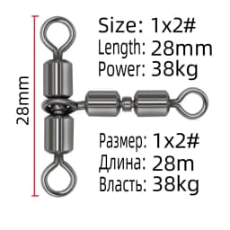 DNDYUJU 10pcs Fishing Swivels Solid Connector High Speed Double Rolling Triangle Joint Fishing Accessories For Fishing Hook