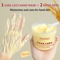 280g Large Capacity Wine Lees Silk Hand Mask (100 Free Gloves Included) - Hypoallergenic Moisturizing and Brightening Formula, Suitable for Rough, Dry, and Peeling Hands, Improves Fine Lines and Dark Spots, Suitable for All Light Beige Skin Tones, Hand Moisturizing Cream