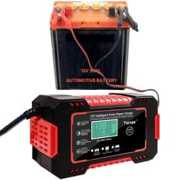 Car Battery Charger Full Auto Motorcycle 12V 6A Pulse Repair LCD Display Smart Fast Charge AGM Deep cycle GEL Lead-Acid Charger